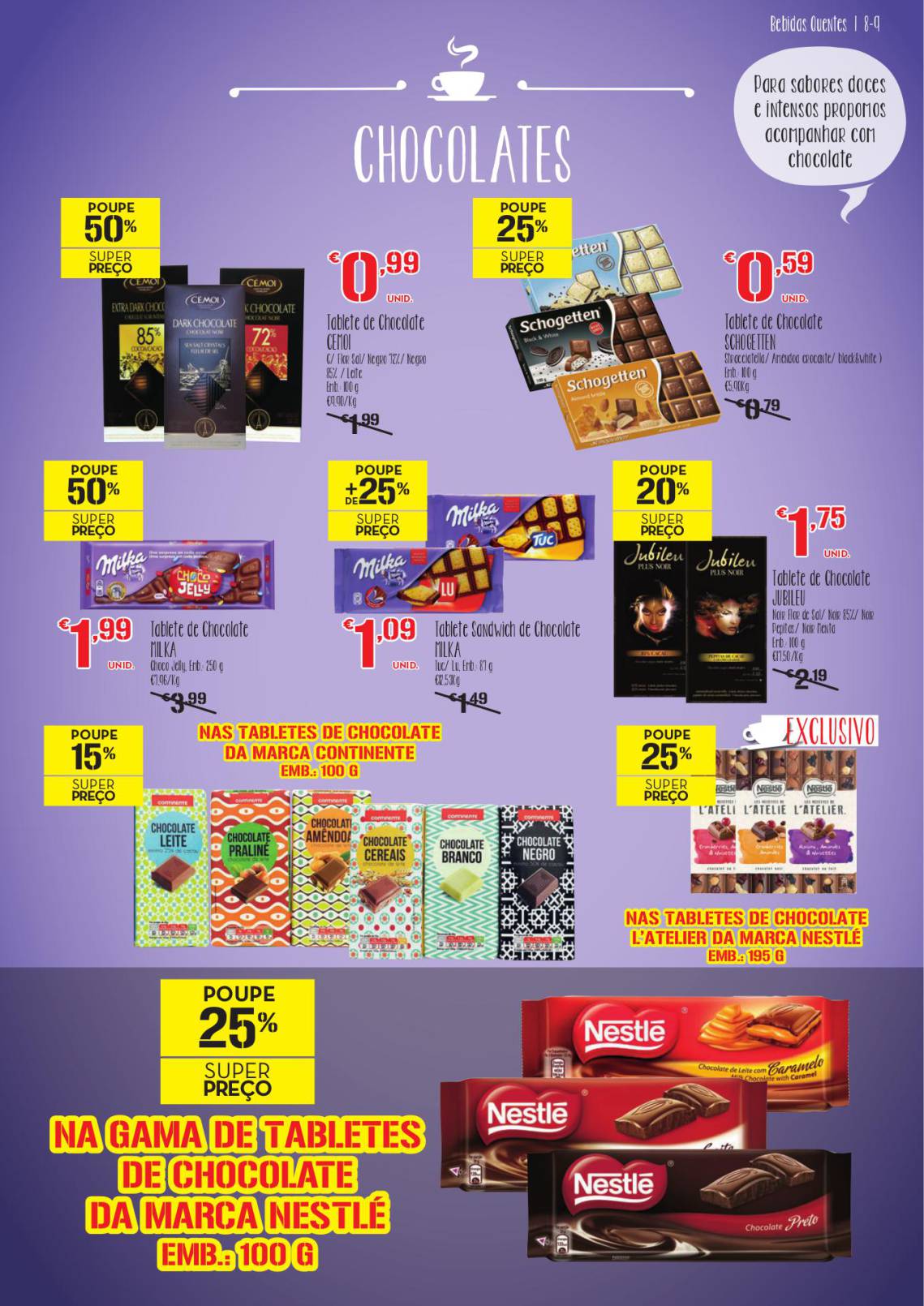 Antevisão folheto Continente especial bebidas quentes