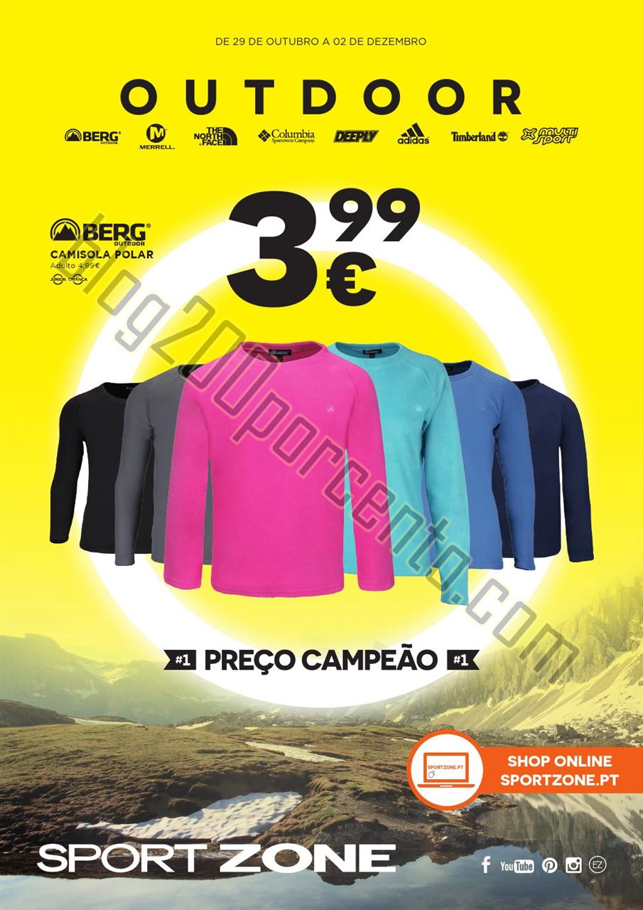 Antevisão Folheto SPORT ZONE promoções de 29 outubro a 2 dezembro